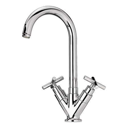 Whitehaus Luxe Sgl Hole/Dual Handle Entertainment/Prep Faucet W/ High Tubular Sw WHLX79572-C